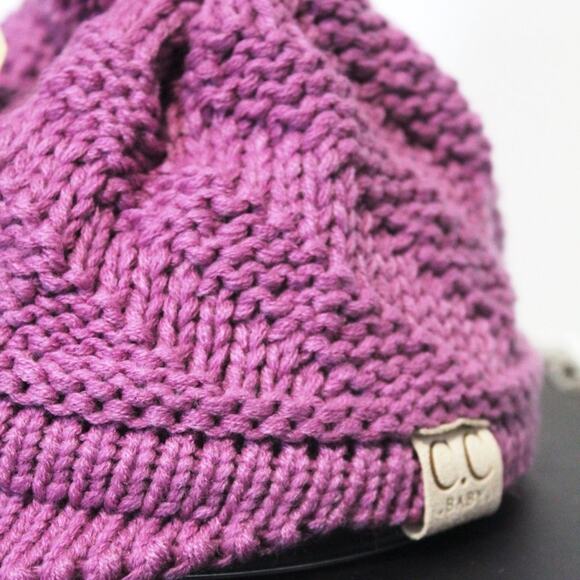 NEW CC BABY BRIM BEANIE HAT WITH POM IN VARIOUS COLORS - Picture 2 of 6